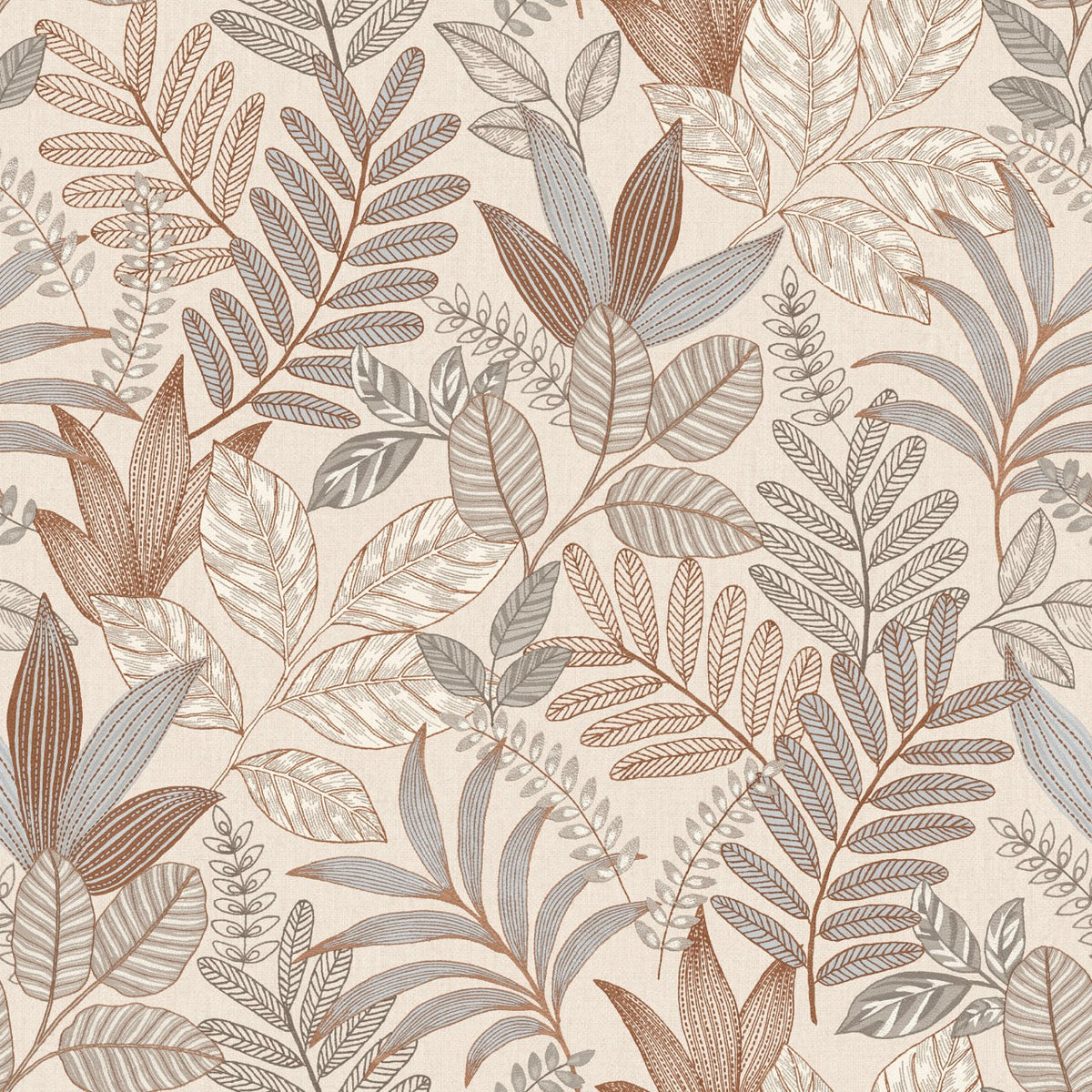 Allure Foliage Wallpaper - Taupe pattern