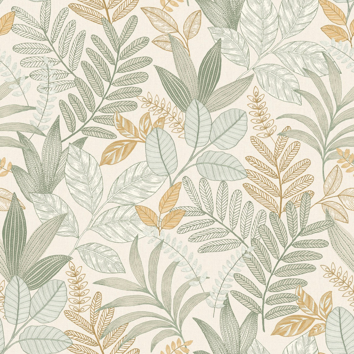 Allure Foliage Wallpaper - Green pattern