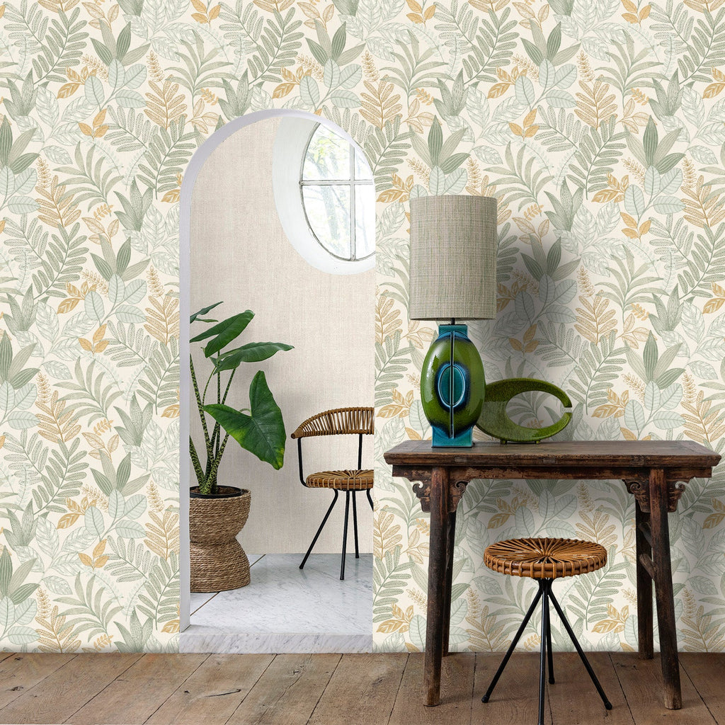 Allure Foliage Wallpaper - Green room view