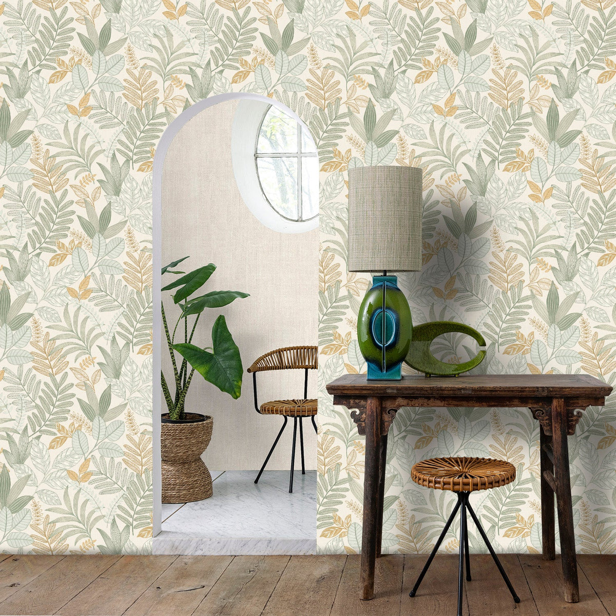 Allure Foliage Wallpaper - Green room view