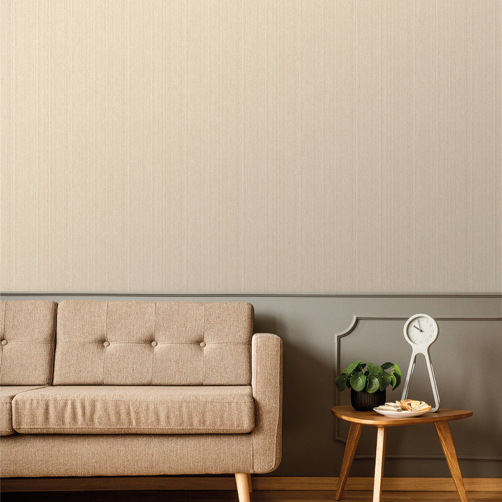Rope Plain Texture Wallpaper - Cream room view
