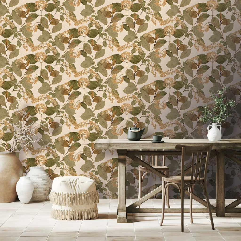Castanum Bloom Wallpaper - Orange room view