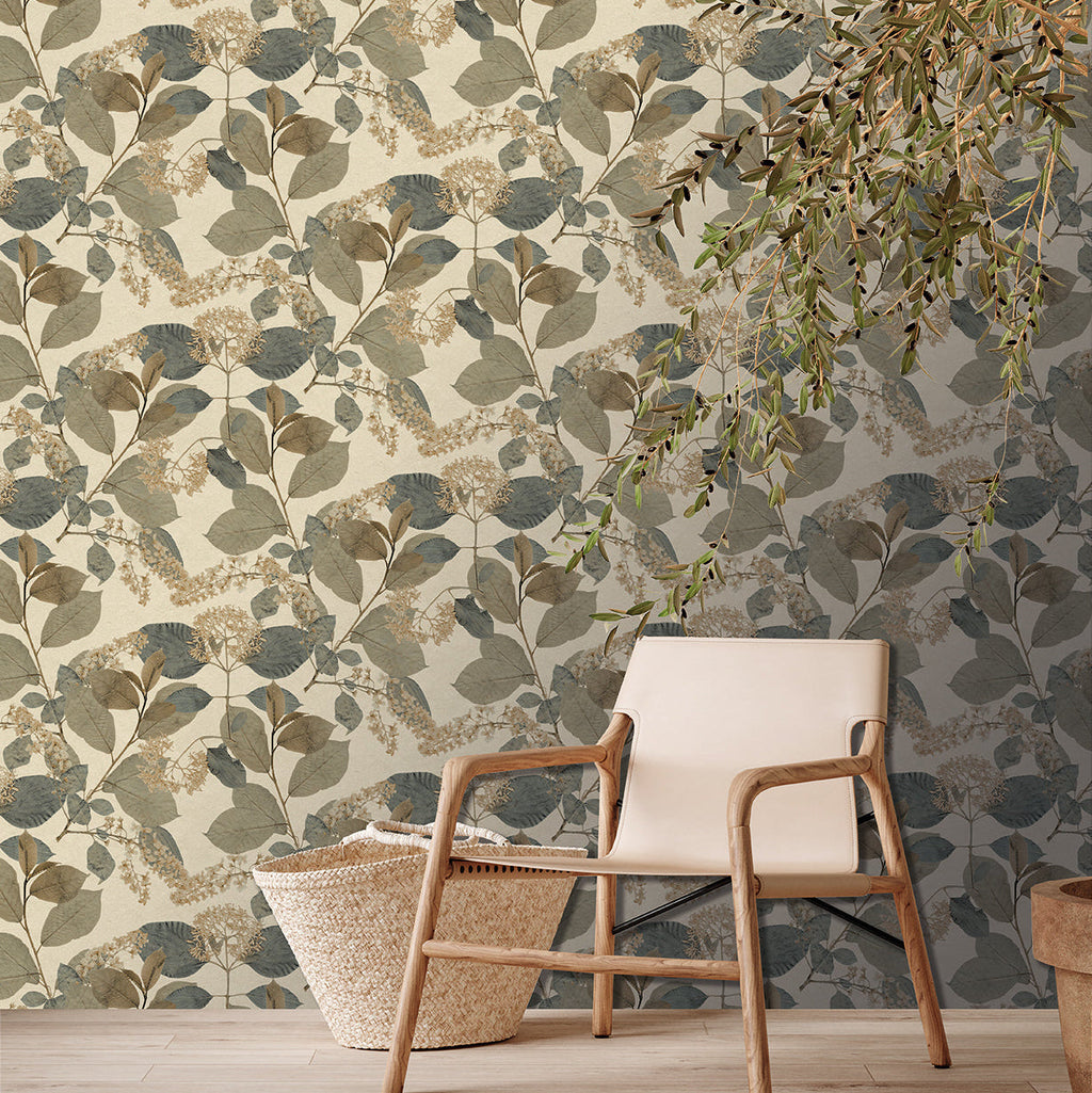 Castanum Bloom Wallpaper - Blue room view