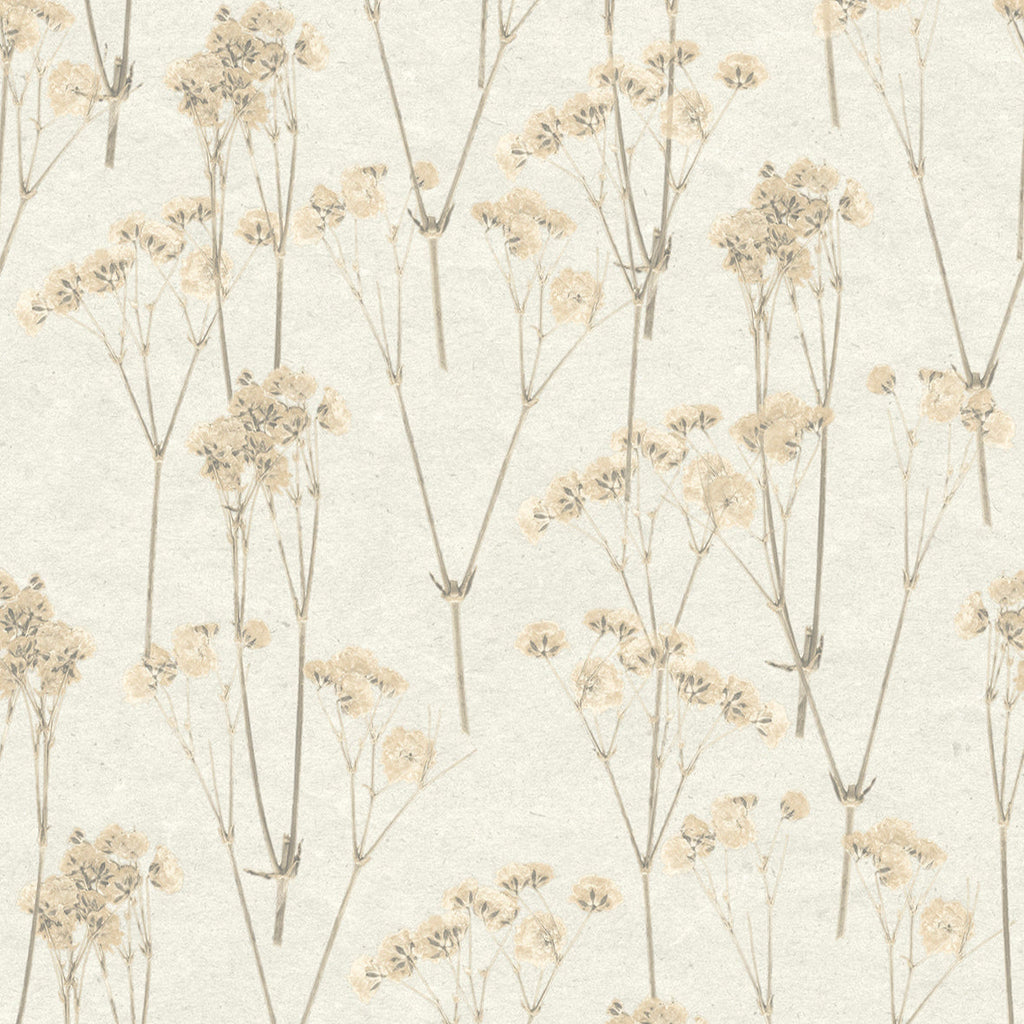 Spry Flower Wallpaper - Cream pattern
