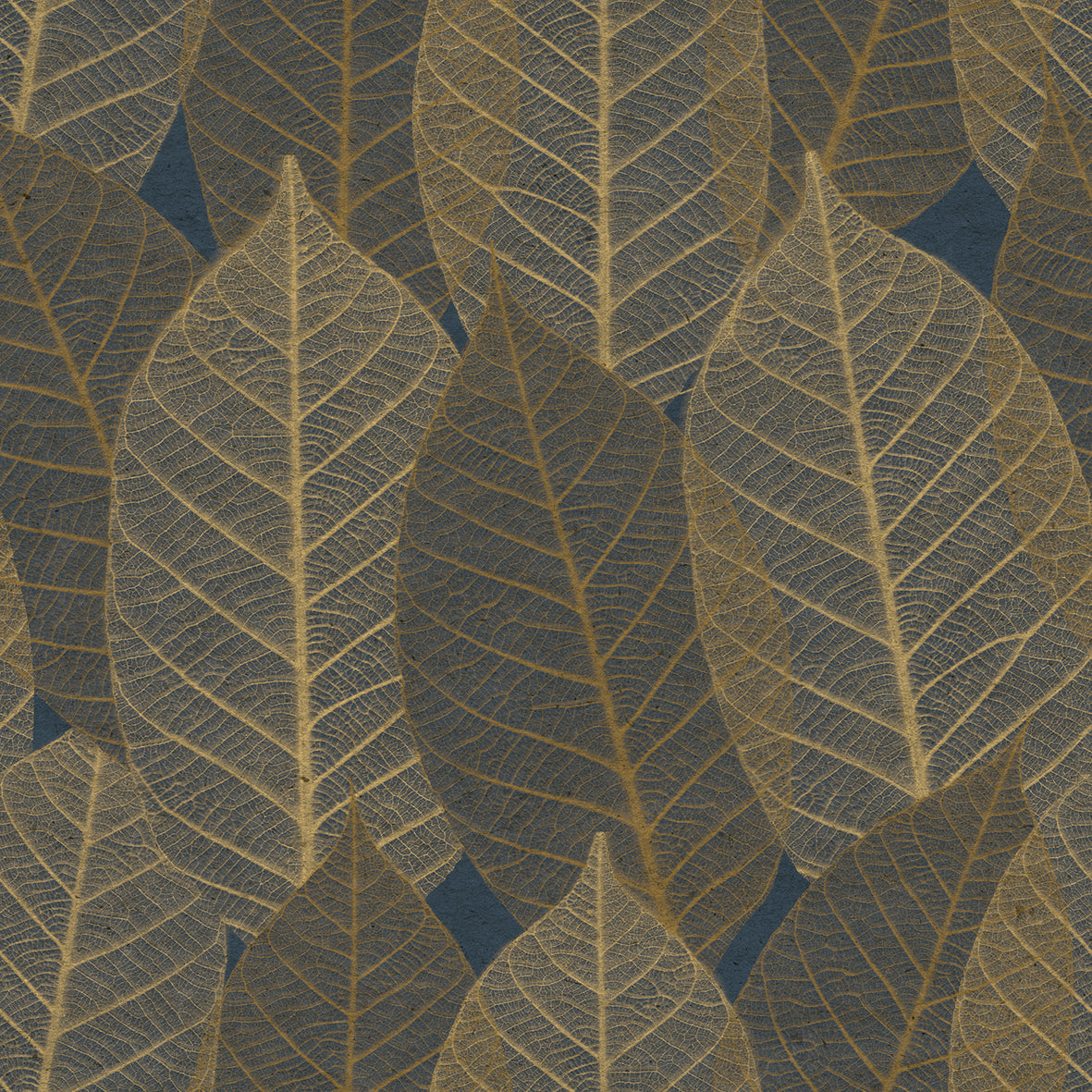 Leaf Lace Wallpaper - Navy pattern