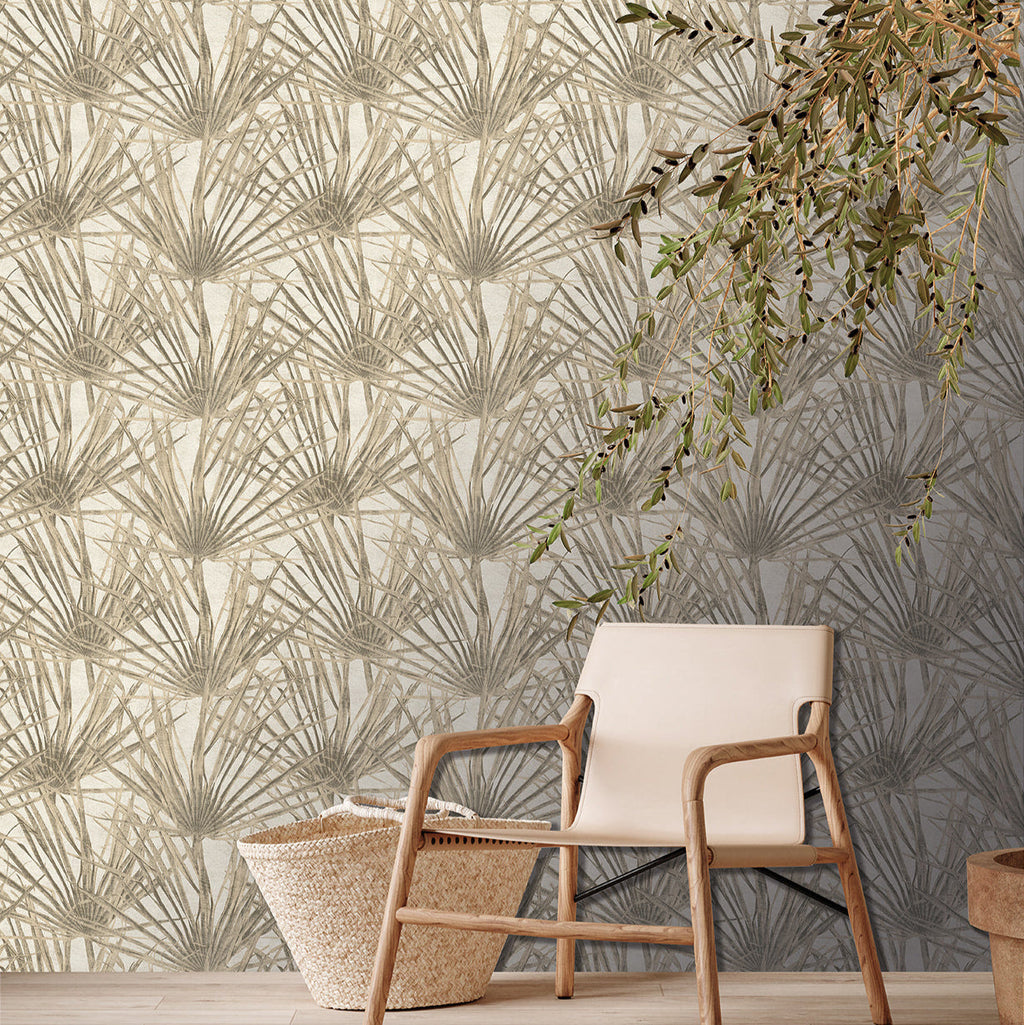 Palm Wallpaper - Cream room view