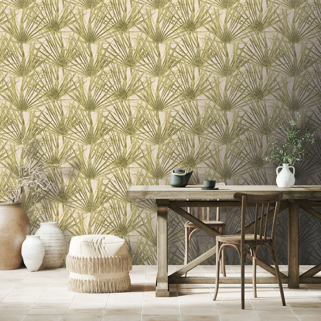 Palm Wallpaper - Yellow room view