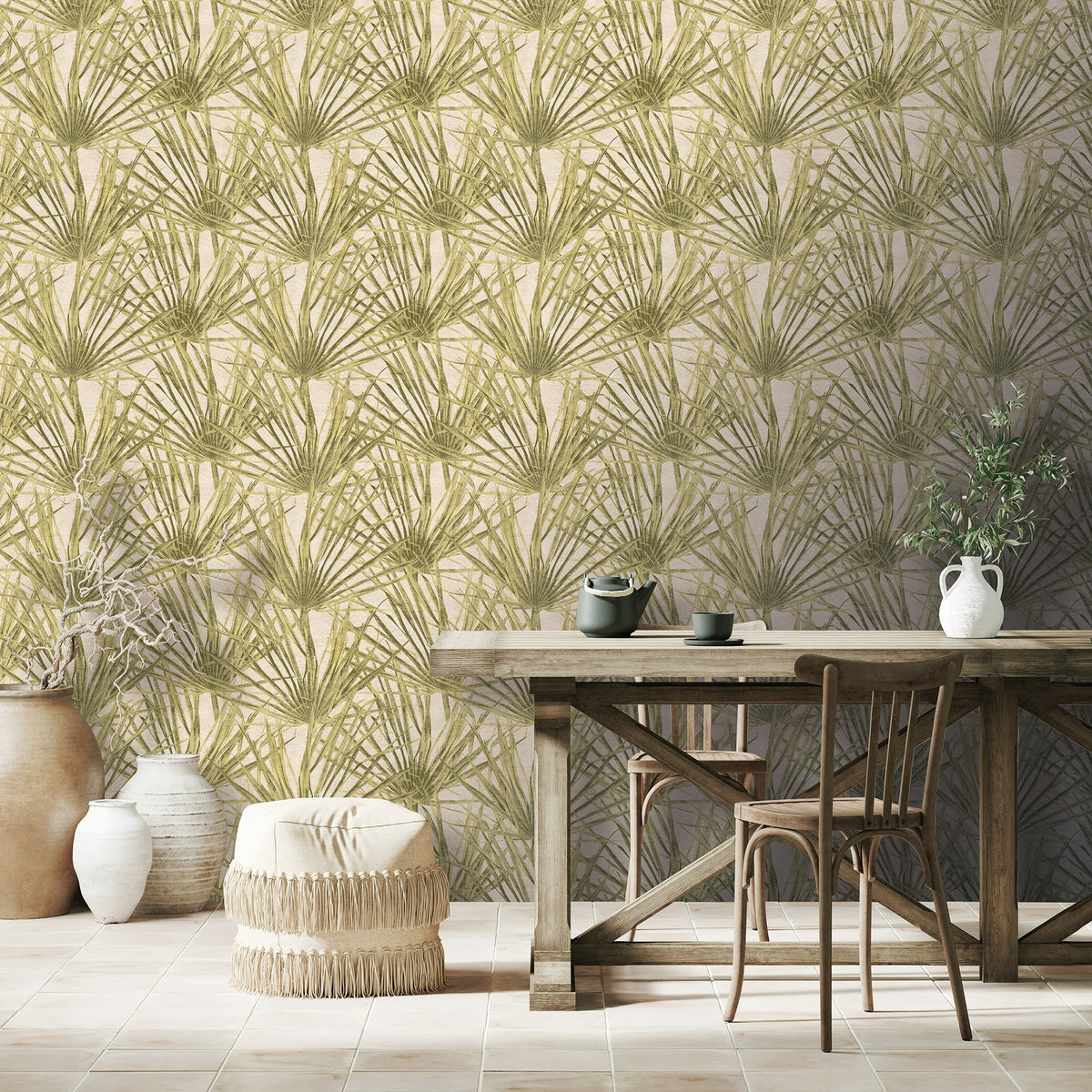 Palm Wallpaper - Yellow room view
