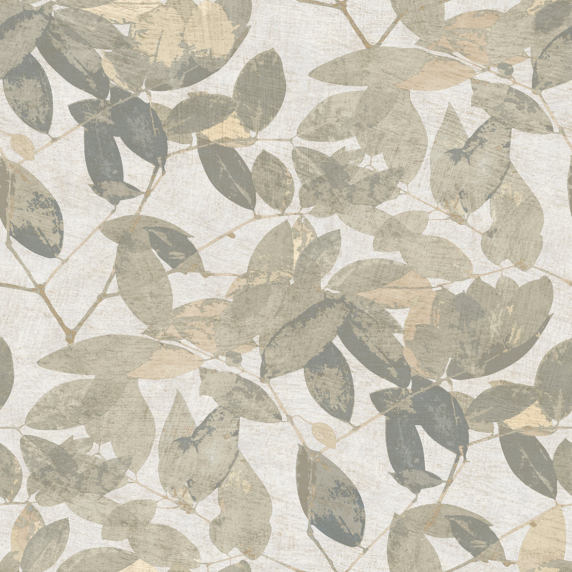 Beech Leaves Wallpaper - Cream pattern