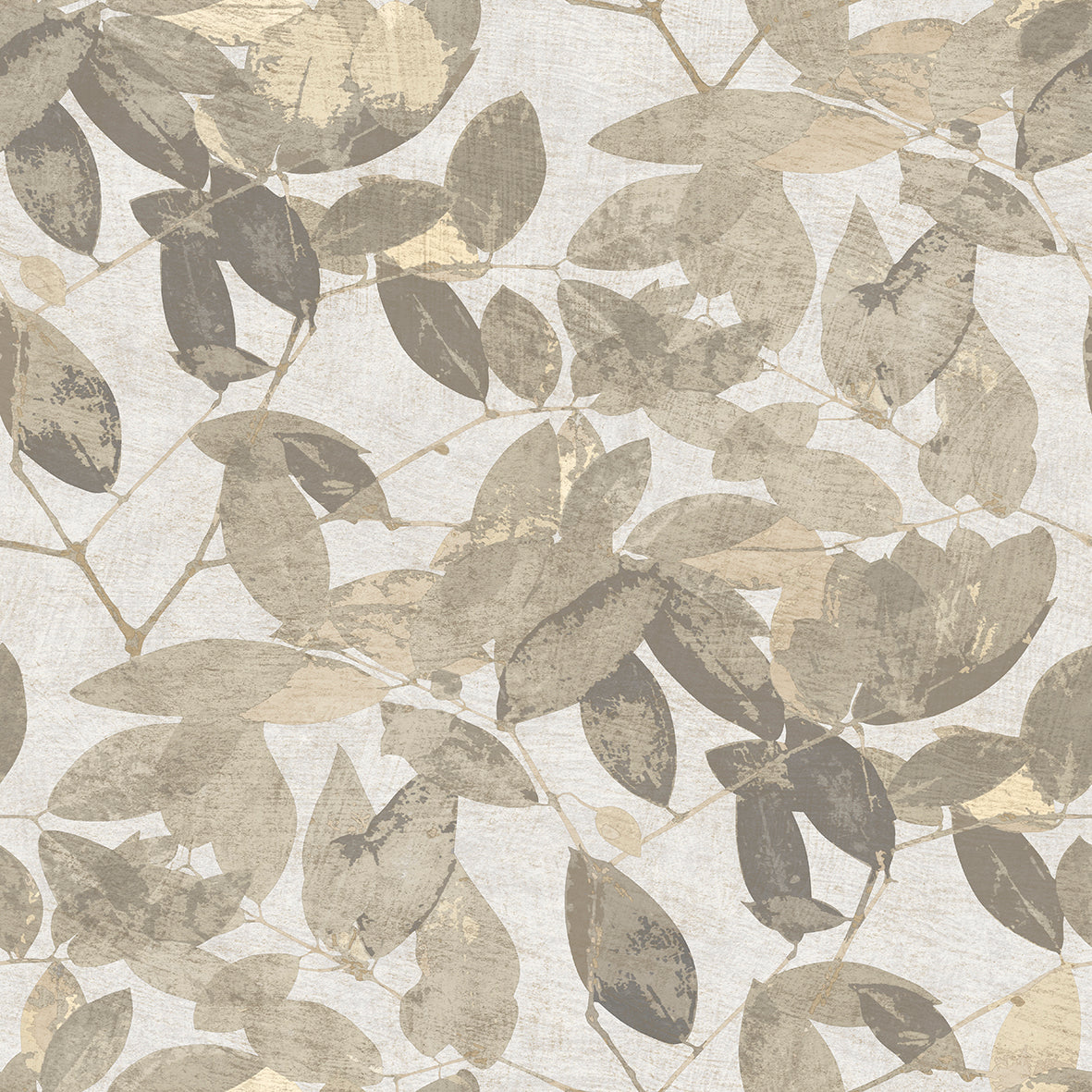 Beech Leaves Wallpaper - Taupe pattern