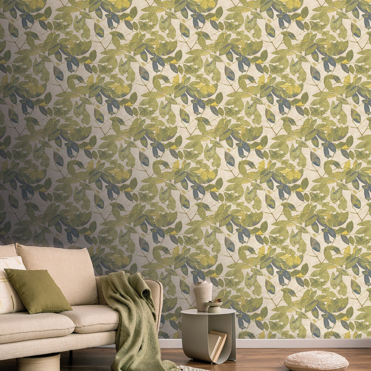Beech Leaves Wallpaper - Green room view