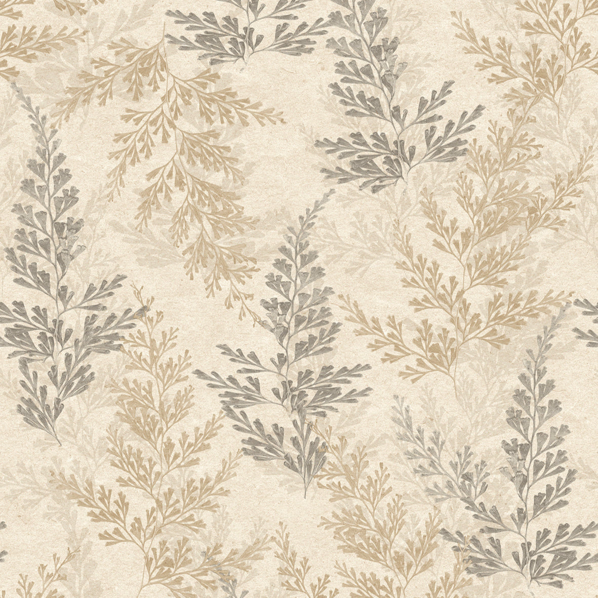 Wild Herbs Wallpaper - Beige pattern