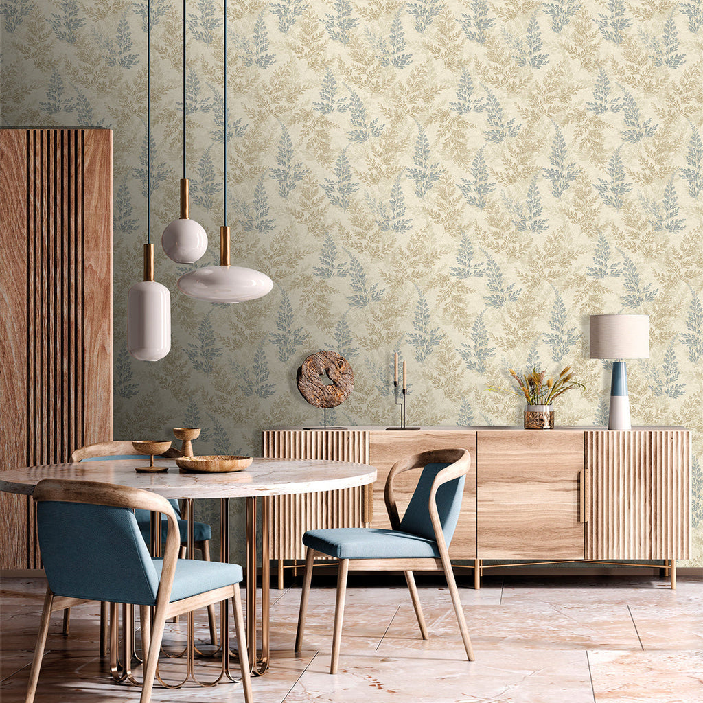 Wild Herbs Wallpaper - Blue room view