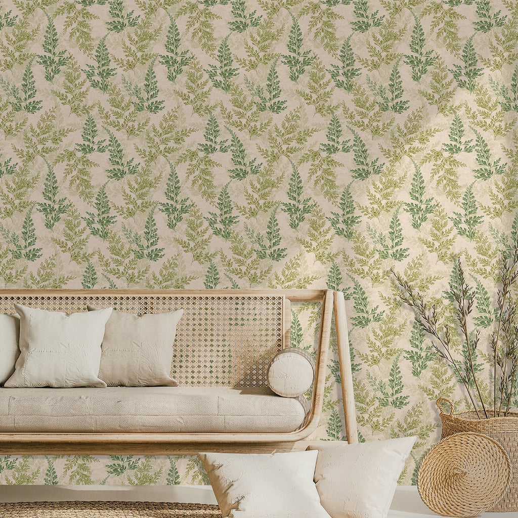 Wild Herbs Wallpaper - Green room view