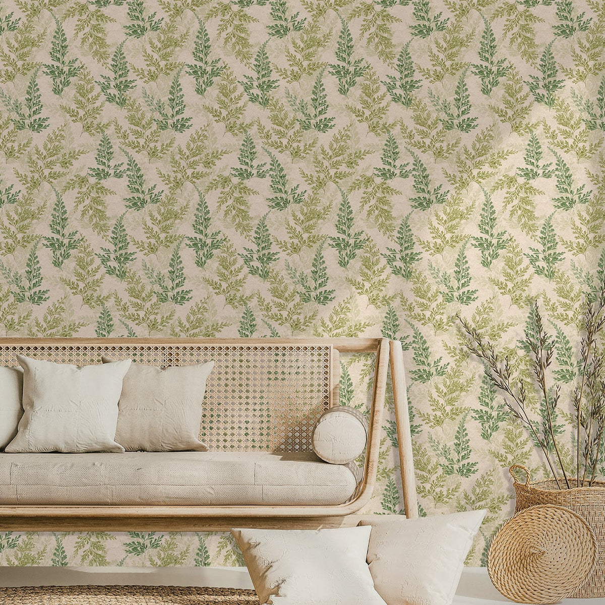 Wild Herbs Wallpaper - Green room view