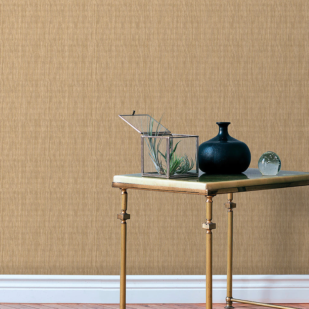 Rafia Grasscloth Wallpaper - Tan room view