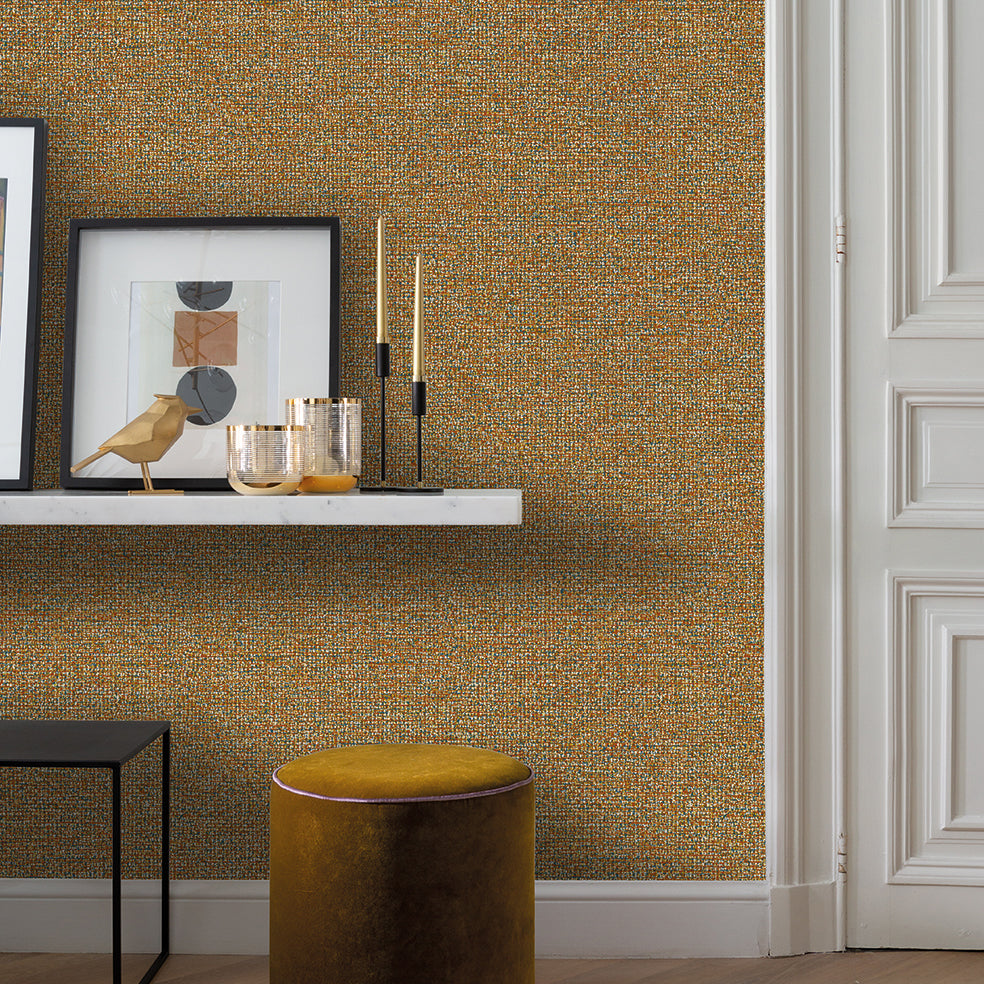 Bossanova Linen Texture Wallpaper - Pink room view
