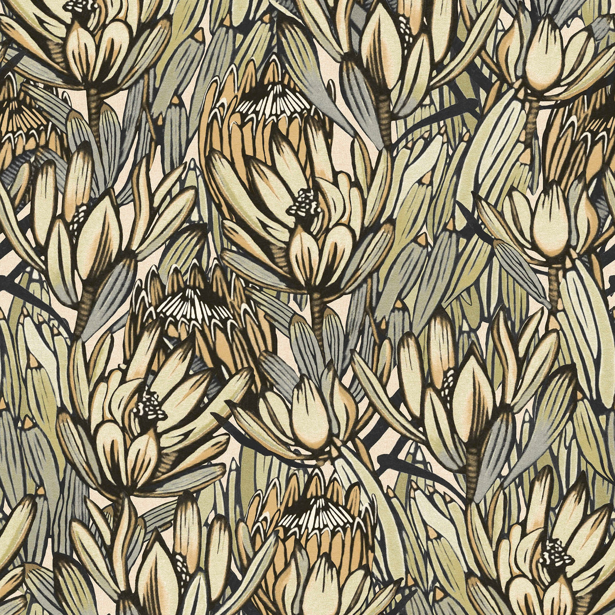 Copacabana Wallpaper - Cream pattern