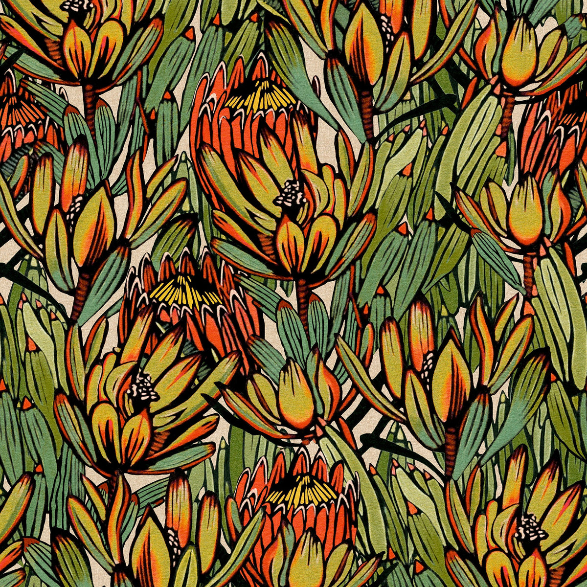 Copacabana Wallpaper - Orange pattern