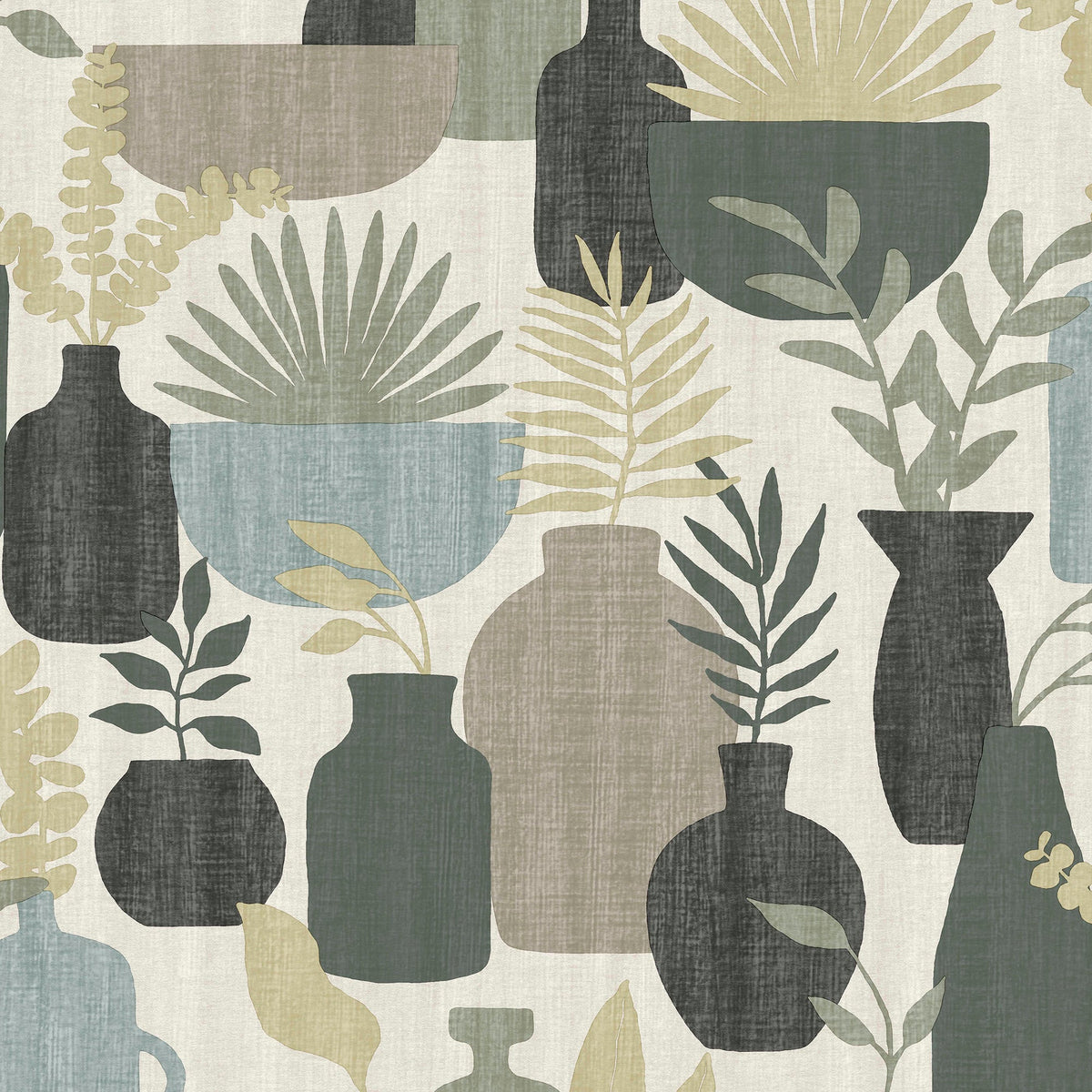 Botanica Clayworks Wallpaper - Sage pattern
