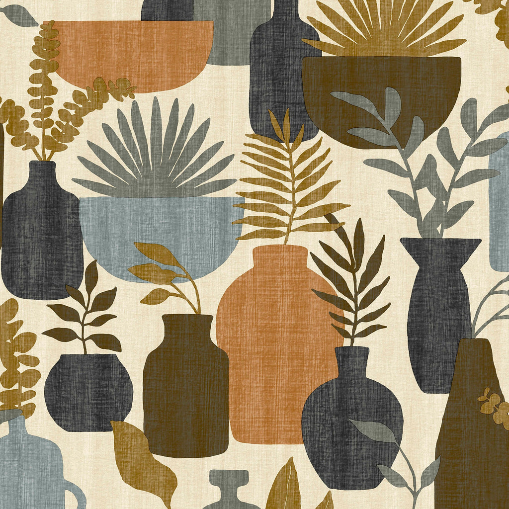 Botanica Clayworks Wallpaper - Brown pattern