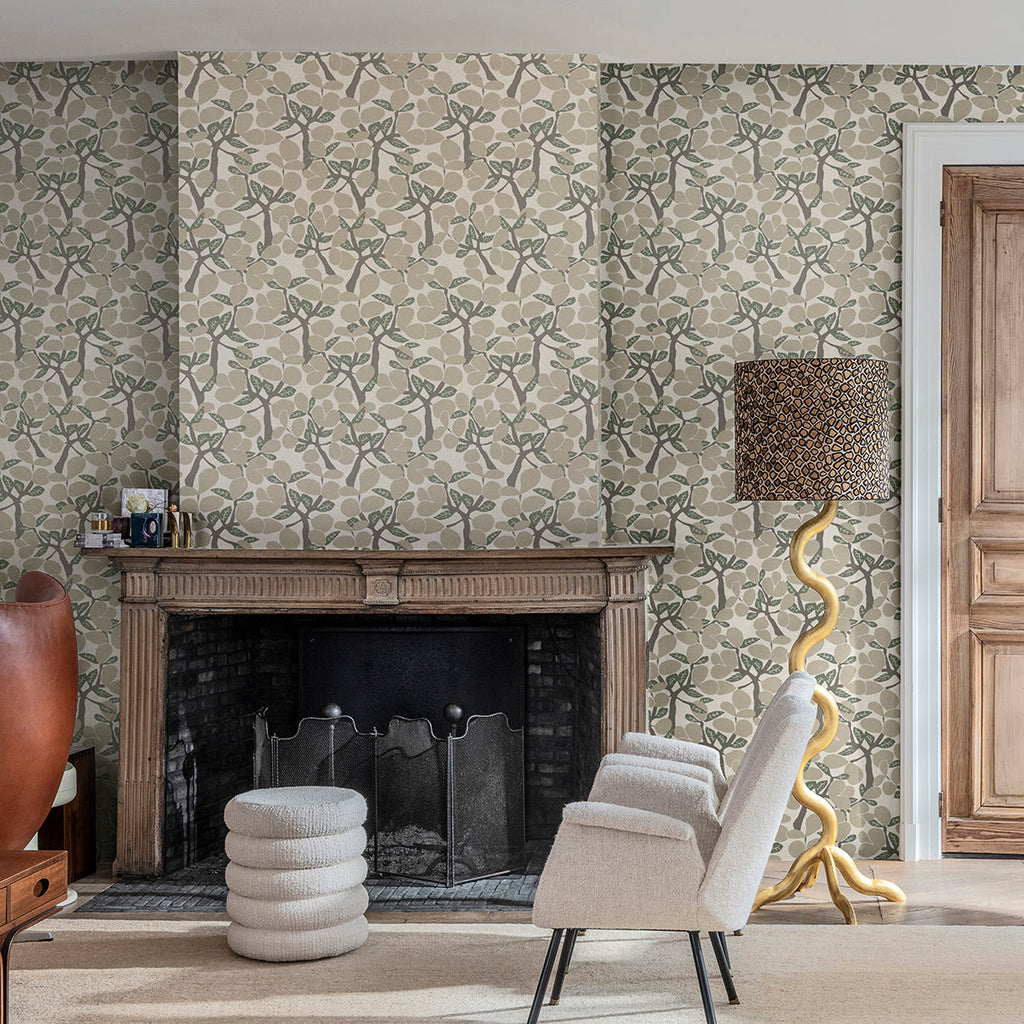 Janneiro Botanica Wallpaper - Cream room view