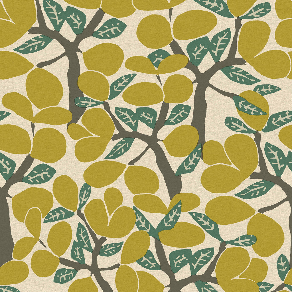 Janneiro Botanica Wallpaper - Yellow pattern