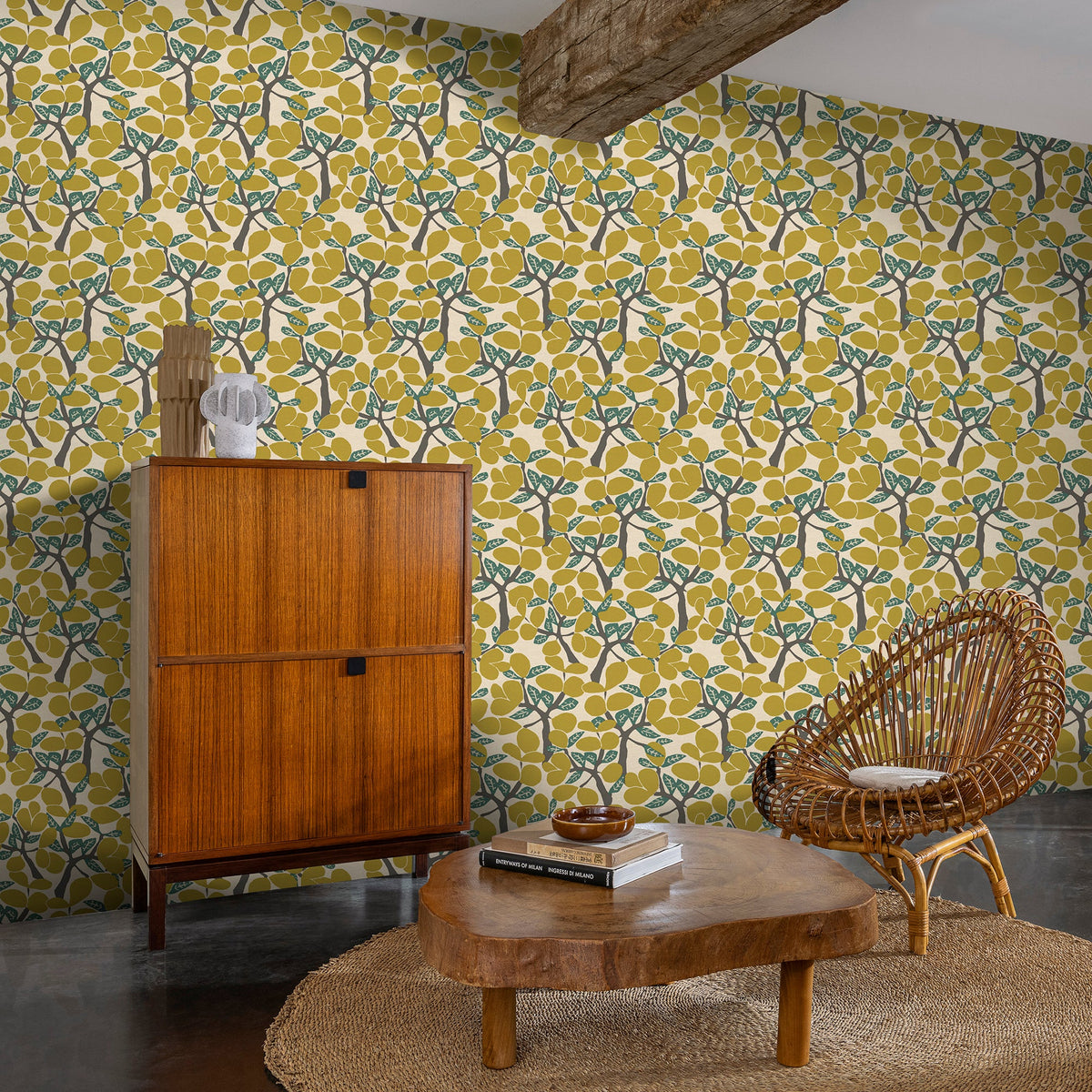 Janneiro Botanica Wallpaper - Yellow room view