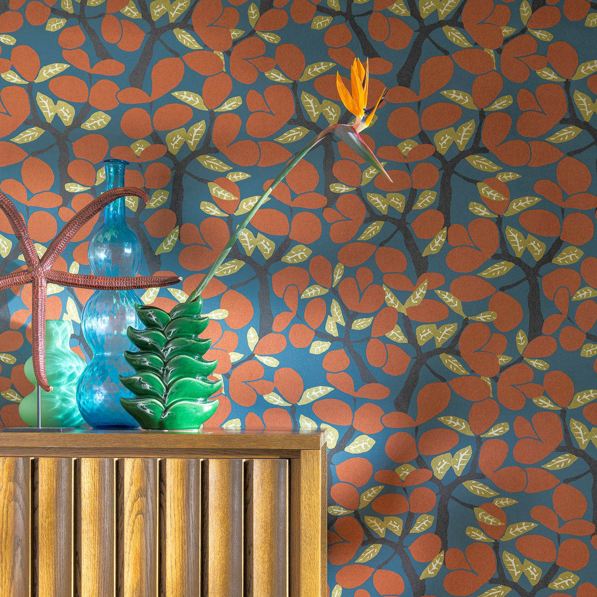 Janneiro Botanica Wallpaper - Orange room view