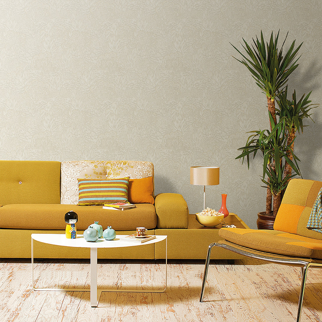 Samba Botanica Wallpaper - Gray room view