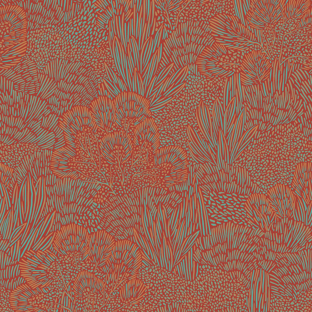 Samba Botanica Wallpaper - Red pattern