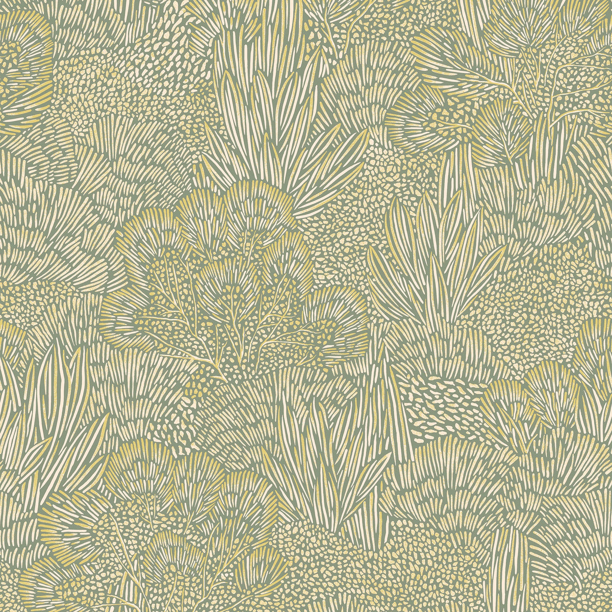 Samba Botanica Wallpaper - Green pattern