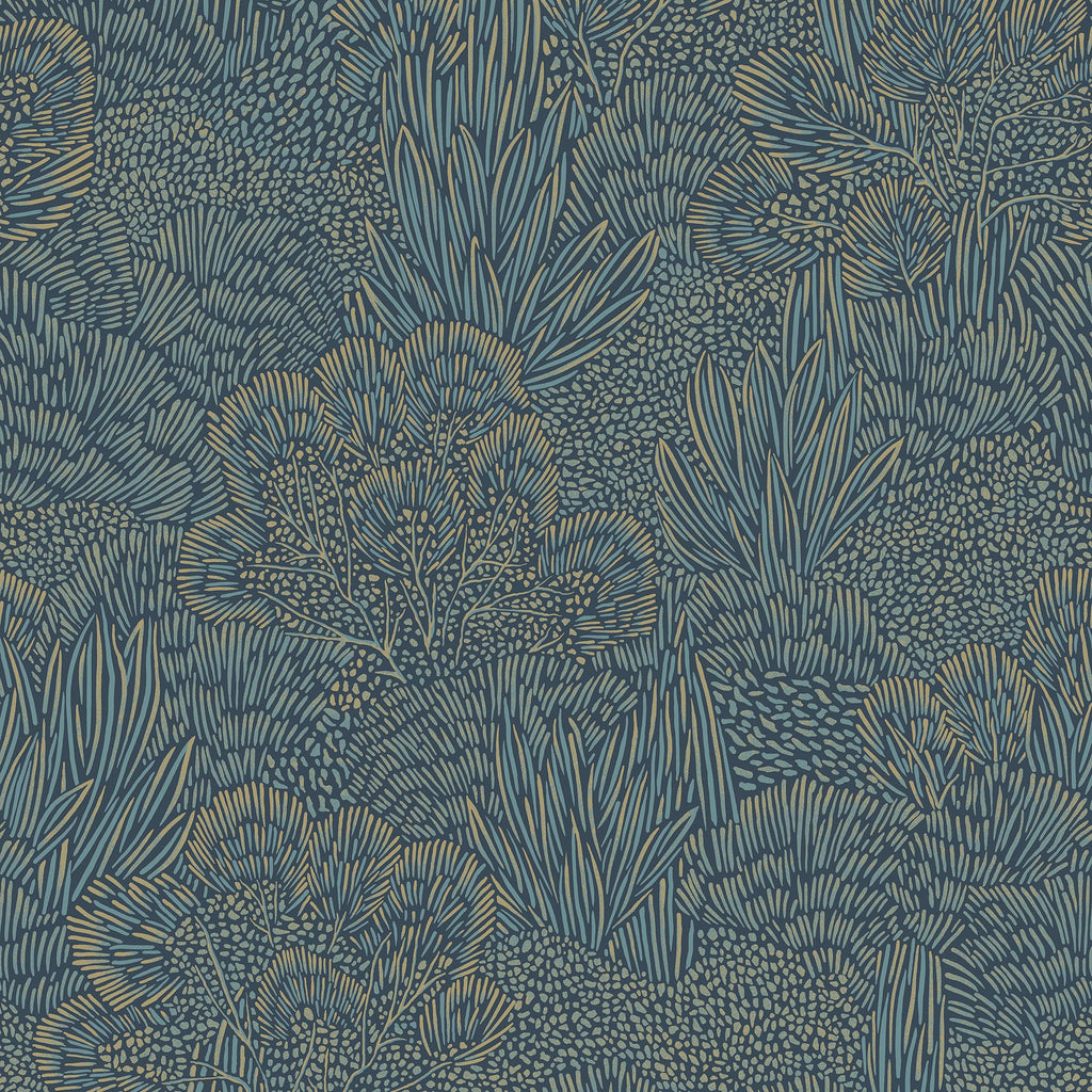 Samba Botanica Wallpaper - Blue pattern