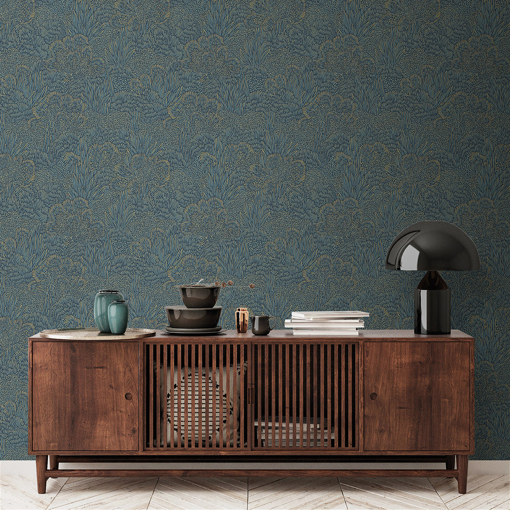 Samba Botanica Wallpaper - Blue room view