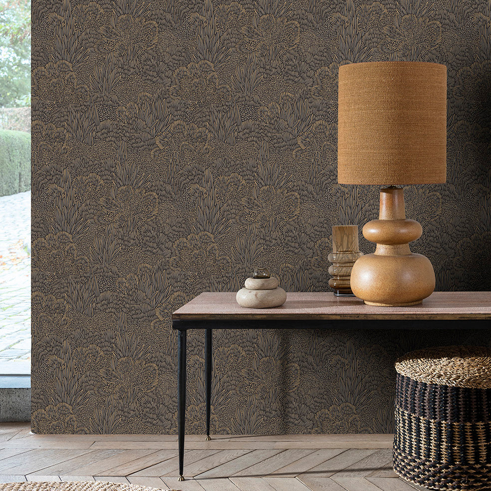 Samba Botanica Wallpaper - Black room view