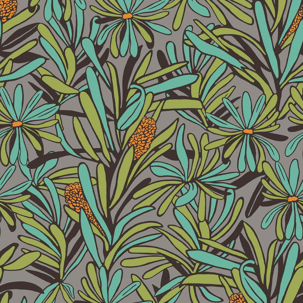 Fandango Bloom Wallpaper - Gray pattern