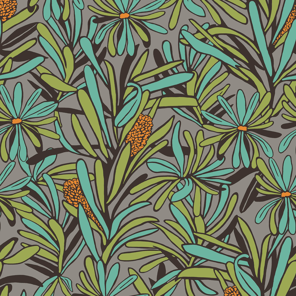 Fandango Bloom Wallpaper - Gray pattern