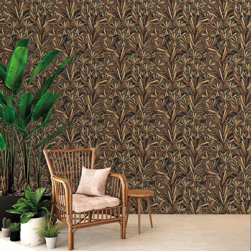 Fandango Bloom Wallpaper - Black room view