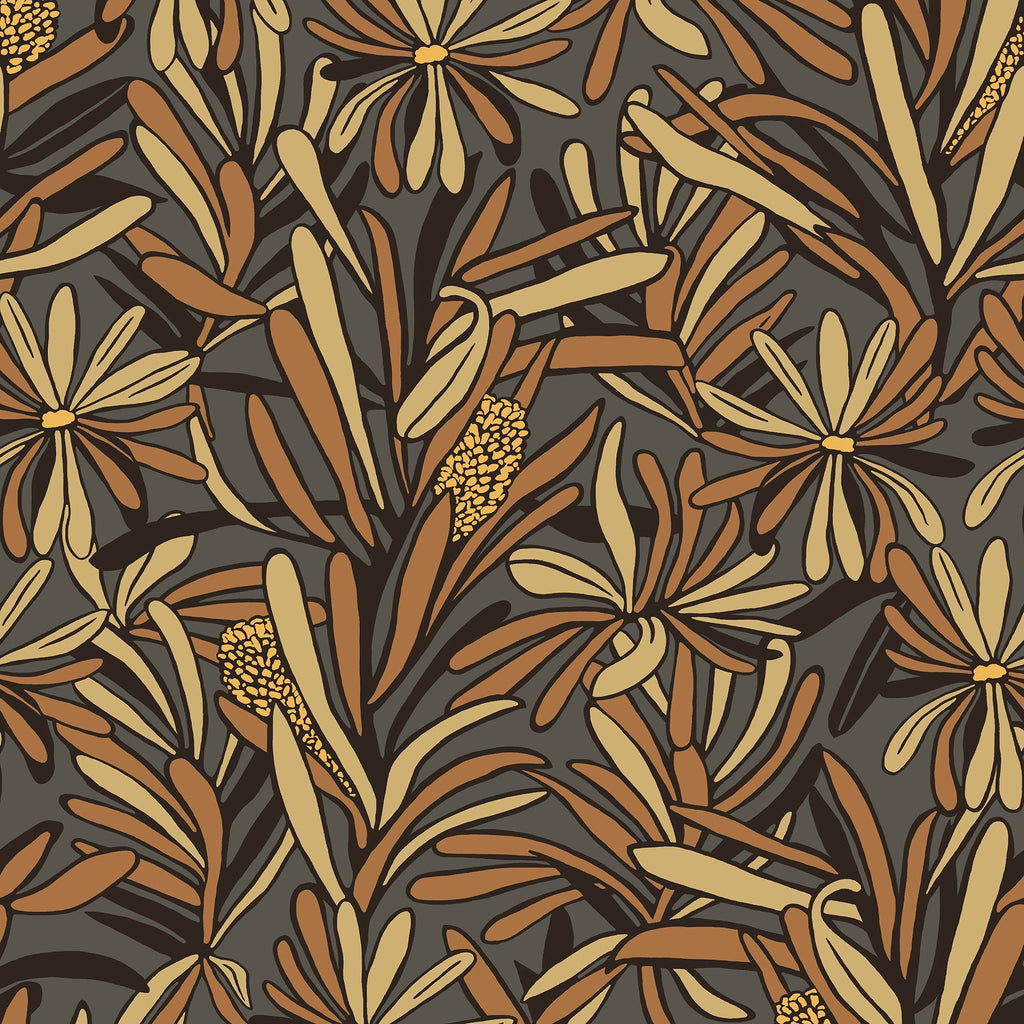 Fandango Bloom Wallpaper - Black pattern