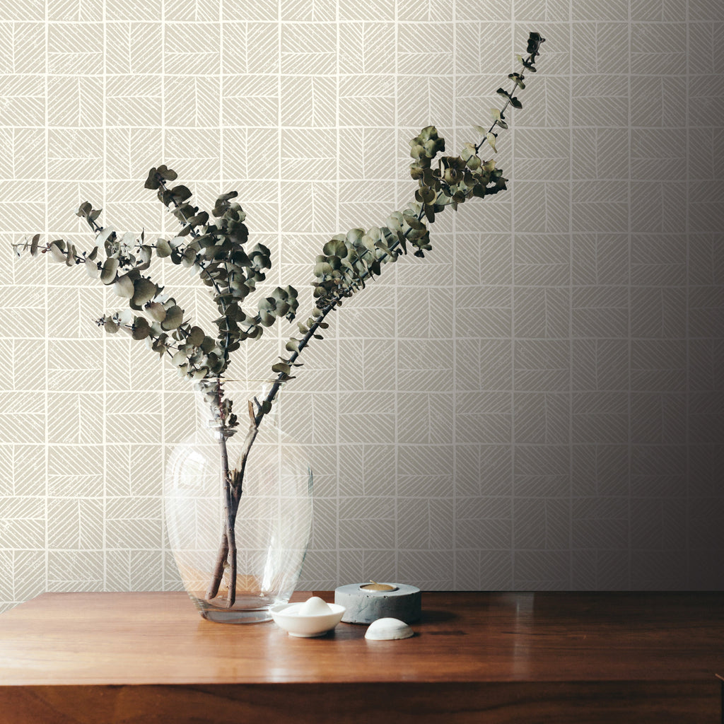 Carimbo Mosaic Wallpaper - White room view