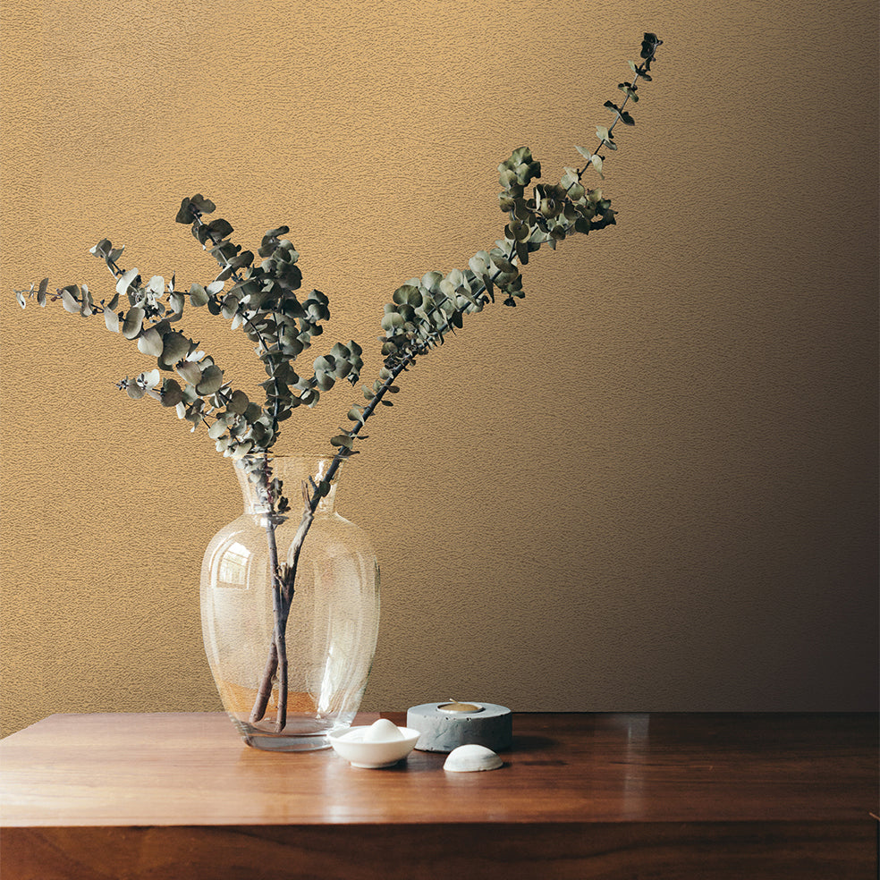 Faux Textile Fiber Texture Wallpaper - Orange room view