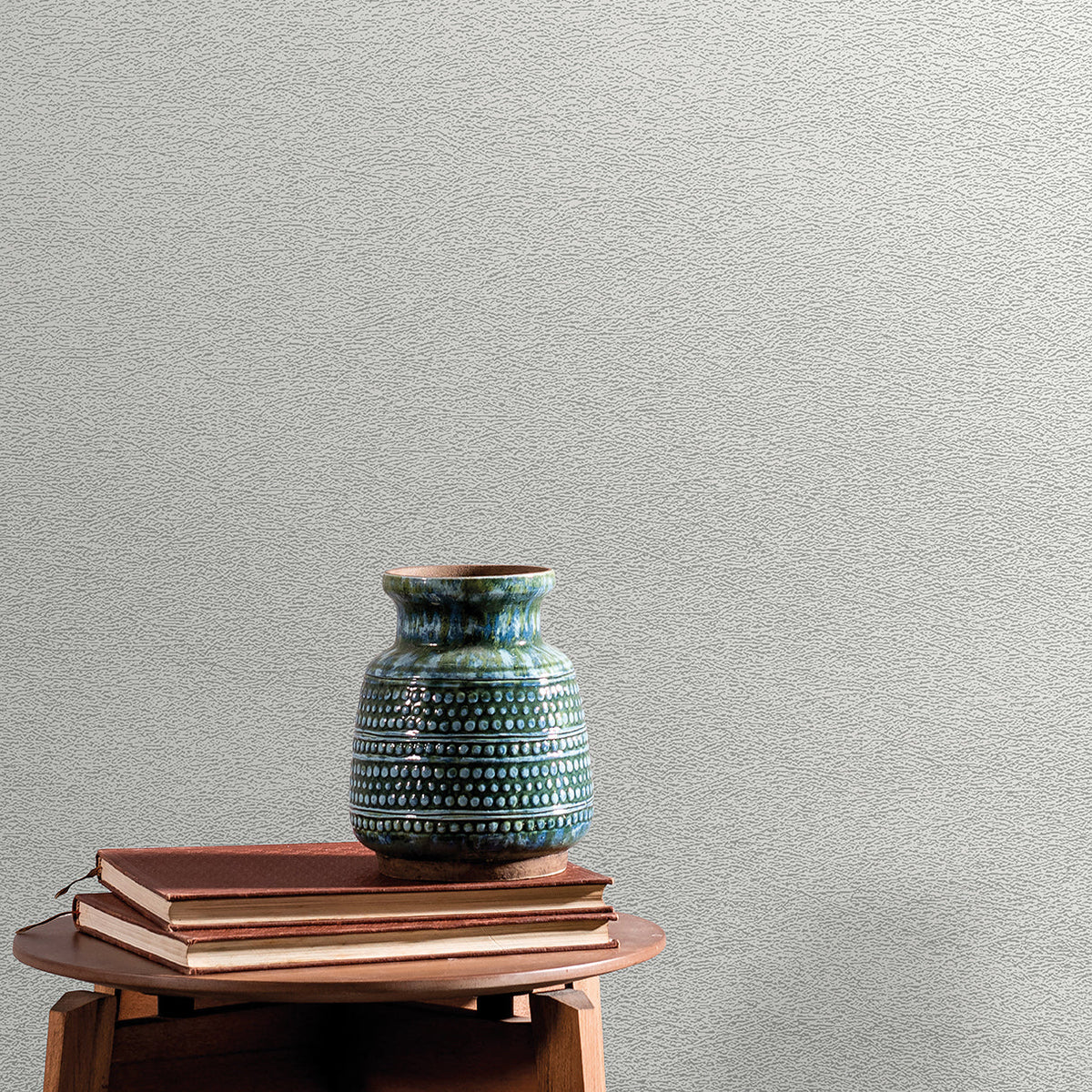 Faux Textile Fiber Texture Wallpaper - Cream room view