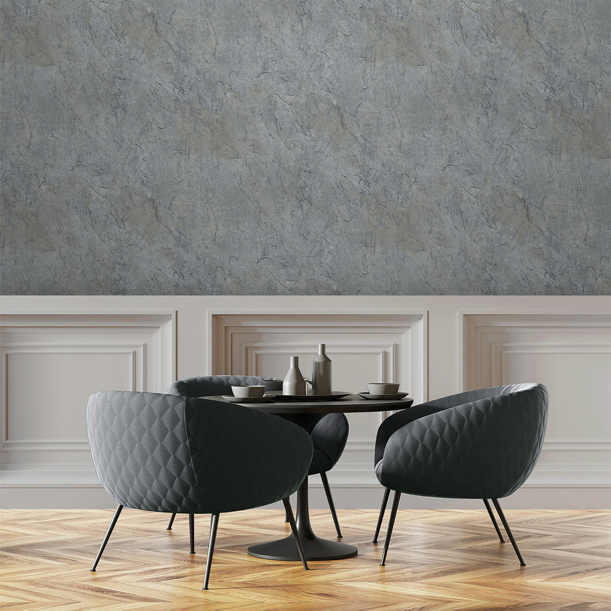 Slate Fusion Wallpaper - Blue room view