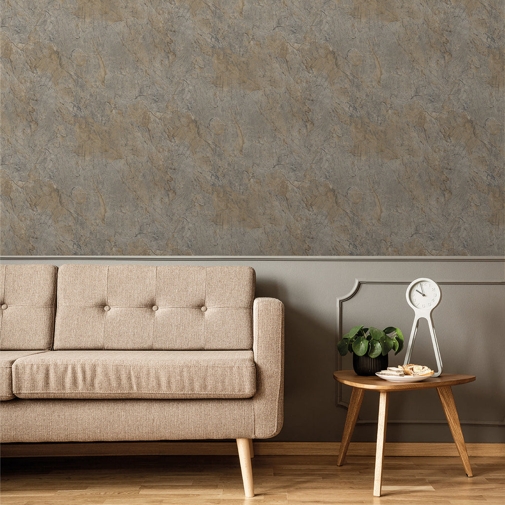 Slate Fusion Wallpaper - Brown room view