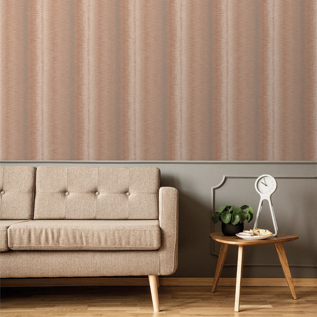 Woven Gradient Stripe Wallpaper - Red room view