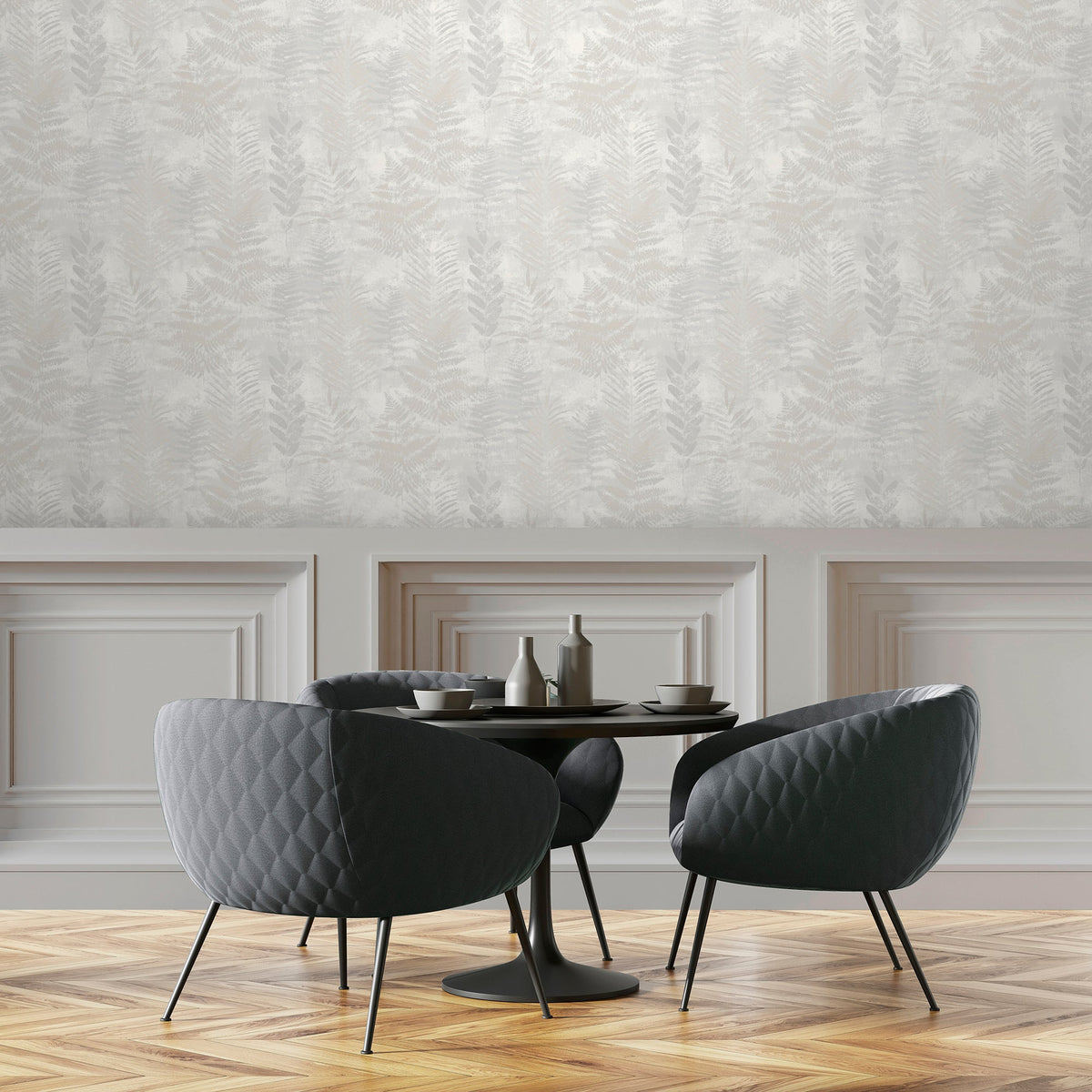 Fern Horizon Wallpaper - White room view