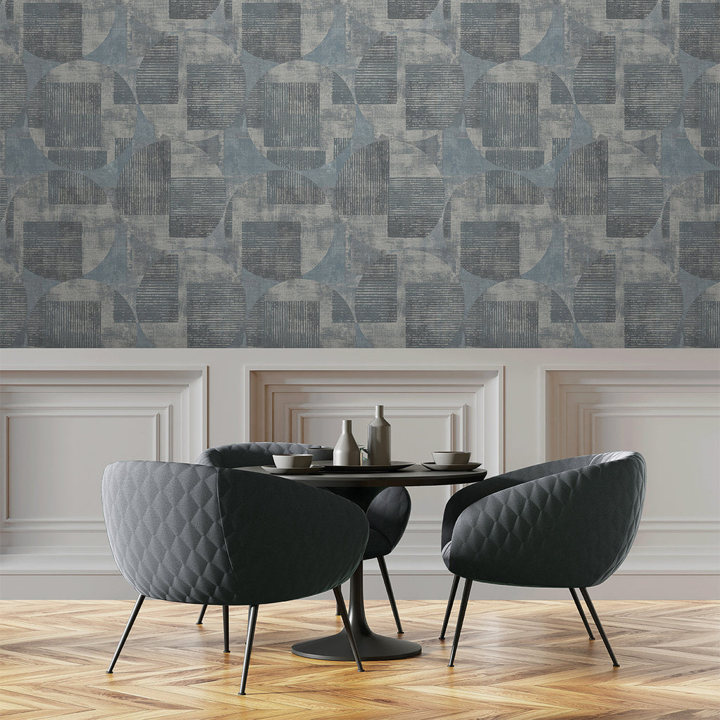 Geo Canvas Wallpaper - Blue room view