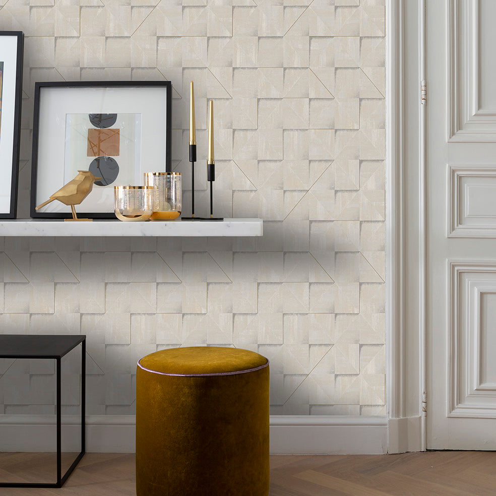 Prism Grid Wallpaper - White room view