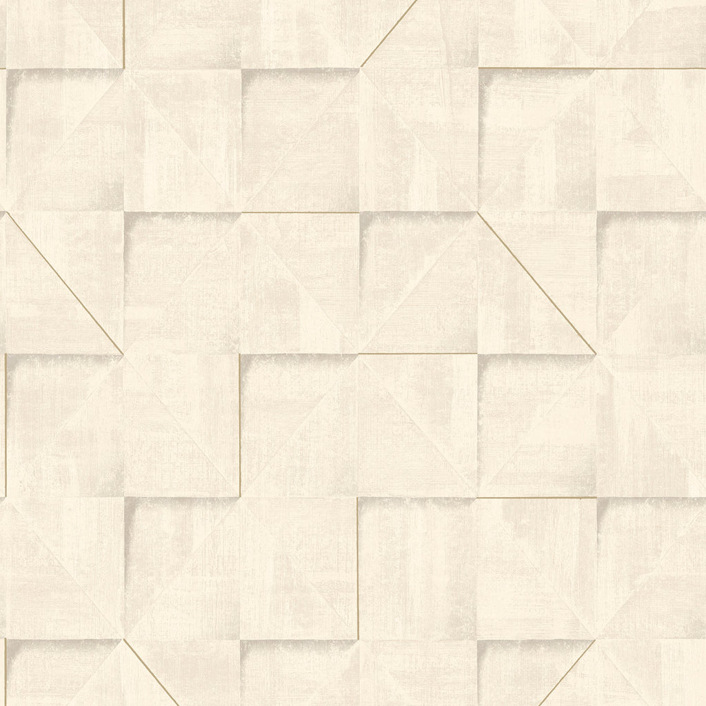 Prism Grid Wallpaper - Beige pattern