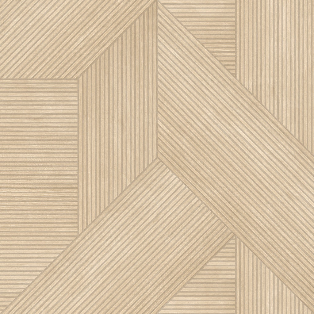 Sculpted Chevron Wood Panels Wallpaper - Beige pattern